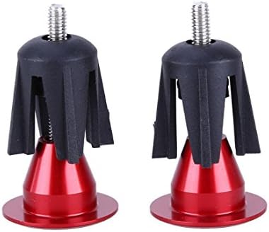 LEEERYA One Pair Aluminum Bicycle Cycling Handlebar Grips Handle Bar Cap End Plug (Red)