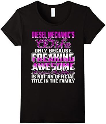 Women's Diesel Mechanics Wife Only T-Shirt Large Black