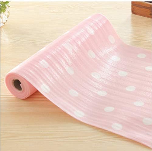 Kitchen Drawer Liners No-adhesive Mat Anti-slip Cupboard Liners Roll Easy Clean 118inch (White Polka Dot)