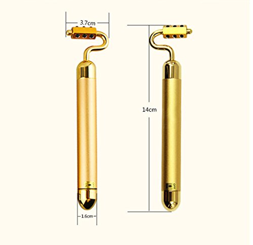 LHFJ Facial Roller 24k Beauty Bar Facial Roller Vibration Skincare Massager For Slimming,dark Circle&puffiness Removal Anti Wrinkle