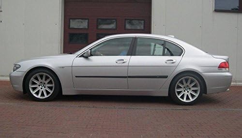 RDR Body Side Mouldings Suitable for BMW 7-Serie E65 Door Molding 4 pcs Kit Trim Protector Cover Black Colour