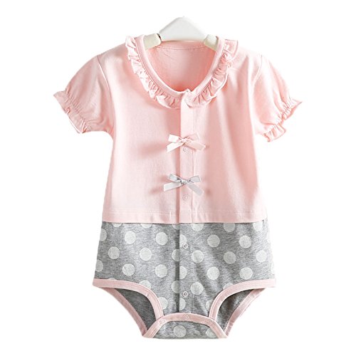 Monvecle Unisex Baby Two-Pack Short Sleeve Onesie Cotton Bodysuit Duck/Banana 6M