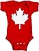 Ann Arbor T-shirt Co. Baby Maple Leaf Jumpsuit | Cute Canadian Infant, Canada Pride One Piece Romper-(1piece,12M) Red