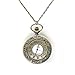 Mifine® Antique Roman Pocket Watch Pendant Bronze Dial Open Faced Roman Numerals with Chain Vintage
