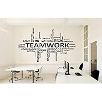 Office Wall Vinyl Art Decor - Teamwork Decals Motivational Inspirational Quotes Sayings - Team Work Stickers Decoration Postive Words Letterings OF-005