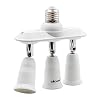 DiCUNO Light Socket Splitter 3 Way Adapter, 3 in 1 E26 Socket Converter ...
