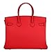 Ainifeel Women's Padlock Handbags with Silver Hardware (35cm, Red)