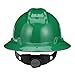 MSA 475370 V-Gard Full-Brim Hard Hat With Fas-Trac III Ratchet Suspension | Polyethylene Shell, Superior Impact Protection, Self Adjusting Crown-Straps - Standard Size in Green