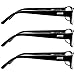 Reading Glasses _ 3 Pack Black Always Have a Professional Look, Crystal Clear Vision and Sure-Flex Comfort Spring Arms & Dura-Tight Screws _ 100% Guarantee +0.75