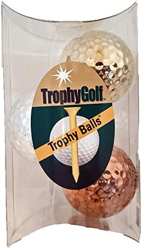 TROPHYGOLF 3 Olympic Colored Golf Balls, Gold/Silver/Bronze