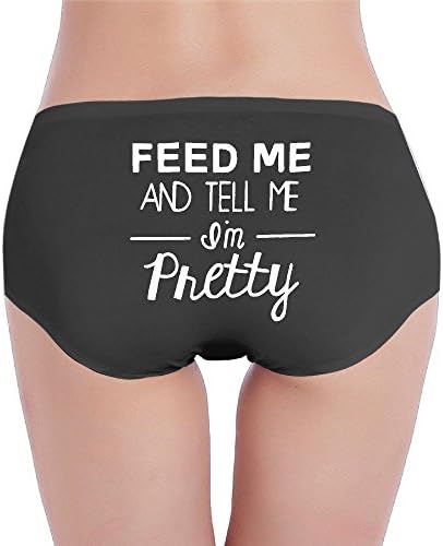 Feed Me Pizza Tell Me I'm Pretty Women's Underwear Briefs Breathable Bikini Panties