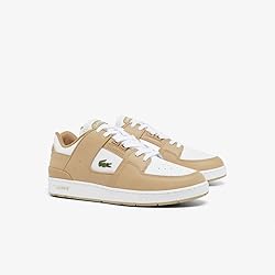 Lacoste Mens Court Cage Sneaker, LT BRW/WHT, 11.5