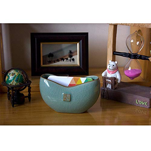 BangQiao Ceramic Business Name Card Holder Display Stand for Desk, Home and Office, Ice Veins