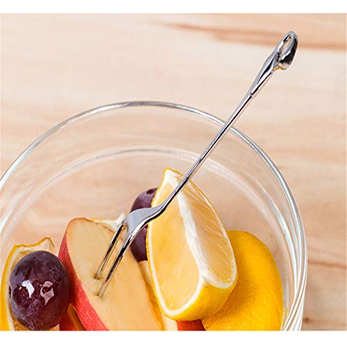 MIS1950s Stainless Steel Dinnerware Set & Fruit Fork Set & Dessert Flatware Set, Decorative Swan Base Holder with 3 Forks and 3 Spoons for Dining Room (Silver) - Thumbnail 7