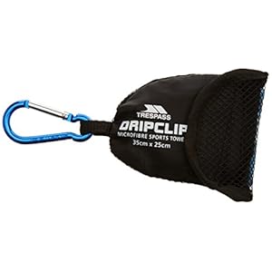 Trespass Dripclip Microfibre Mini Pocket Travel Gym Towel Keyring with Mesh Bag