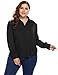 IN'VOLAND Women Long Sleeve Casual Loose Curved Hem Button Down Shirt Plus Size