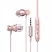 EYEKOP E2 Headphones Earphones, in-Ear Wired Earbuds Magnetic Metal Stereo Earphones for Running with Mic (Rose Gold)