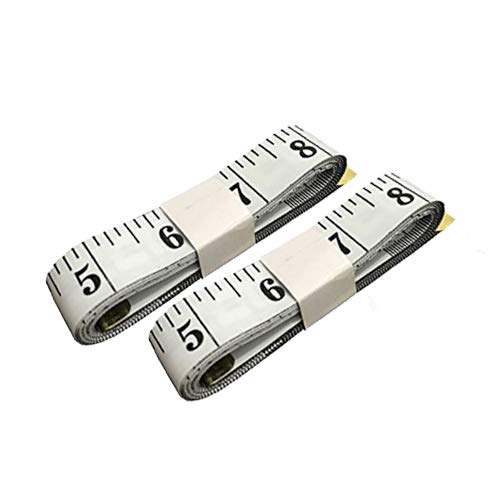 SumVibe 79 Inches/200cm Soft Tape Measure,Pocket Measuring Tape for Body Sewing Tailor Cloth Medical Measurement,White 2-Pack
