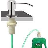 Soap Dispenser for Kitchen Sink, Built in Sink Soap Dispenser (Brushed Nickel), Countertop Soap Dispenser Pump with 47" Extension Tube kit, No Need to Fill Little Bottle Again (Longer Thread Shaft)