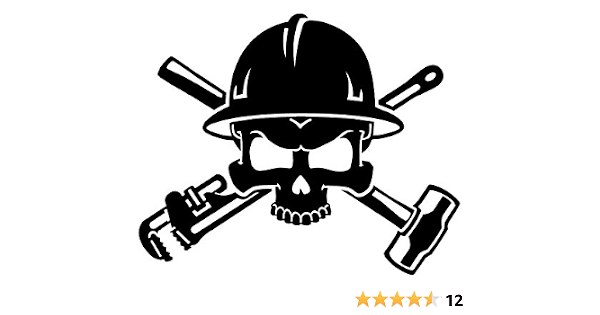 BD USA Oil Field Roughneck Skull Decal 