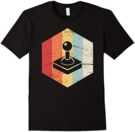 Mens Vintage Retro Joystick Arcade T-Shirt Medium Black