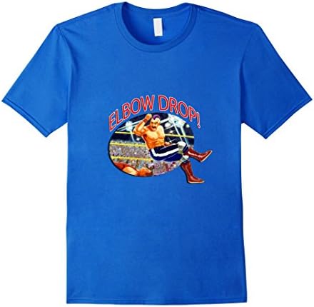 Mens Elbow Drop! Pro Wrestling T-Shirt Small Royal Blue
