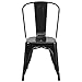Flash Furniture Luke Commercial Grade 4 Pack Black Metal Indoor-Outdoor Stackable Chair