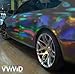 VViViD Black Holographic Vinyl Wrap Rainbow Finish Roll DIY Air-Release Adhesive Film (Sample (3