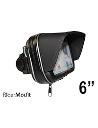 RiderMount Sunshade 6 "GPS Satnav Case a prueba de agua con soporte de manillar para motocicleta para Garmin Nuvi TomTom Go Start de 6 pulgadas