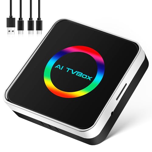 Q2D AIBox 2+16GB Adaptador Inalámbrico CarPlay y Android Auto WiFi 6 Compatible con Vehículos con CarPlay Original Reproduce Youtube y Netflix