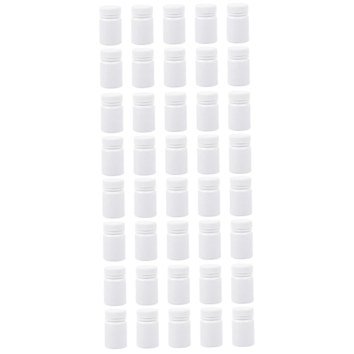 Photo 1 of 60 pcs Medicine Bottle Storage Holder Pill Capsules Empty Round Container with lid Refillable Bottle. Empty Bottles White polyethylene