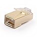 SHD RJ45 Connectors Golden Shielded RJ45 Ends 8P8C FTP STP Network Plug for CAT5E CAT6 Stranded Cable 50PCS