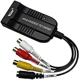 Wiistar CVBS S-VIDEO TO HDMI Converter Support 720P 1080P with Cable for TV VHS VCR DVD