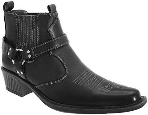 JCBUs Brass Mens Eastwood Cowboy Ankle Boots (11 UK) (Black)