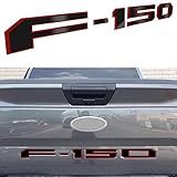 Arita Tailgate Insert Letters for Ford F150 2018 2019 2020-3M Adhesive & 3D Raised Metal Tailgate Decal Letters - Gloss Black with Red Border