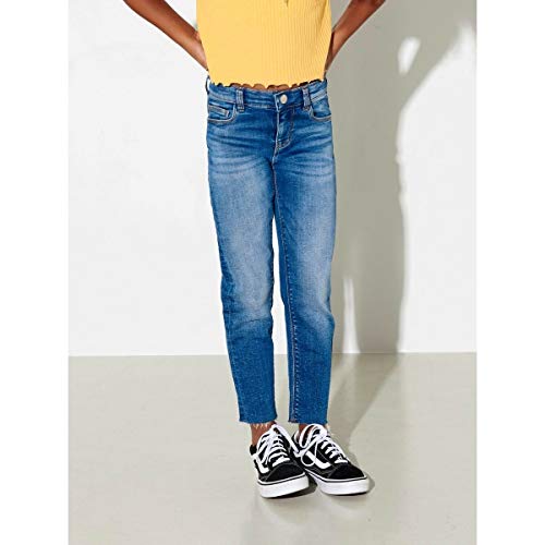 Kids ONLY meisjes Jeans Konemily St Raw Med Blue Jeans Noos - Afbeelding 3