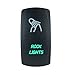 STVMotorsports 5 Pin Laser LED Light Rock Lights Toggle Rocker Switch 20A 12V On-Off SPST Waterproof (Green)