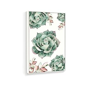 Framed Canvas Home Artwork Decoration Succulent Plant Canvas Wall Art for Living Room, Bedroom - 16x24 inches