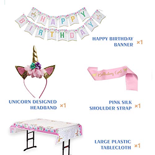 image for Comfy Mee Unicorn Themed Birthday Party Supplies Set | Disposable Unic