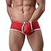 YiZYiF Men's Sexy Soft Underwear Sheer Transparent Brief Boxer Trunks Panty Red Large
