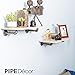 PIPE DECOR Industrial Pipe Shelf Brackets, 6 Inch, 4 Pack – Wall Mounted Double Flange Floating Shelf Hardware, Rustic Vintage-Style Shelving Support Set