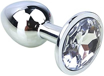 LolitySex Jeweled Beginner's Anal Plug Butt Plug Fetish Personal Massager for Valentine Lover (Medium, white)