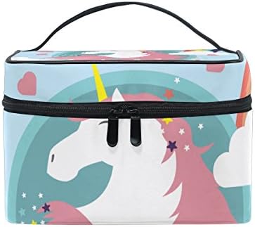 AyuStyle メイクケース コスメバッグ ユニコーン 一角獣 unicorn バニティケース トラベルポーチ メイクポーチ 化粧ボックス 化粧 収納 雑貨 小物入れ 女性用 軽量 機能的 大容量