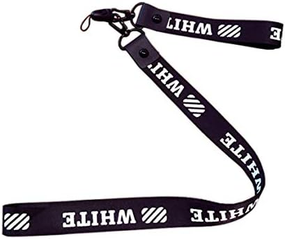 Off White Black Industrial Belt Photo Camera Strap Double Lanyard Set | Office Badge Lanyard | Virgil Abloh C/O White
