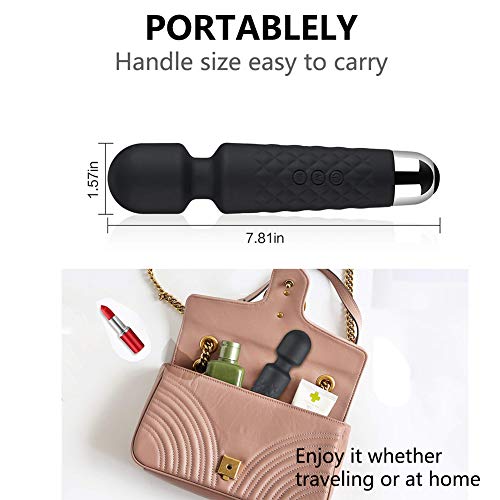 Personal Electric Wand Massager Powerful with Flexible Head, Cordless Waterproof Rechargeable Massager for Back, Neck, Shoulder Muscle Aches