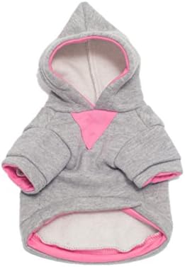 Fashion Dark Blue Pink Pet Dog Clothes Sweatshirt Hoodie For Winter Warm Cute Coat Puppy (M, Pink)