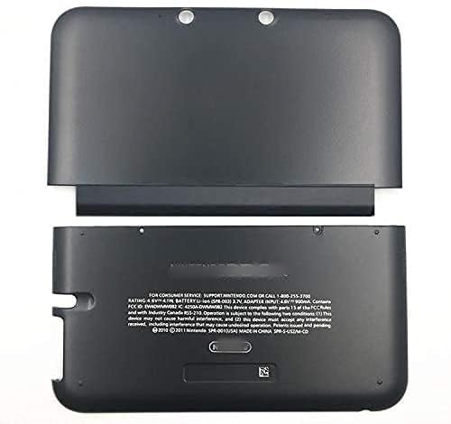 Replacement Front Back Faceplate Plates Upper & Bottom Battery Housing Shell Case Cover for 3DS XL / 3DS LL Game Console - Black