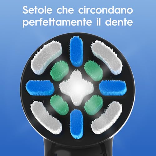 8 Pack Replacement Brush Heads Compatible with Oral B iO 2/3/4/5/6/7/8/9/10 Series Electric Toothbrushes, Gentle Plaque Removal, Black/White