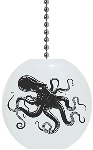 Grey Octopus Solid Ceramic Fan Pull