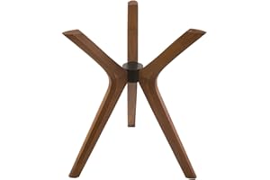 GENESIS WOODESIGN Mid Century Modern Dining Table Base Only, Pedestal Table Bases, Wooden Legs for Kitchen Tables, Glass Top Wood Top Assembly Tools Available (Glass Tabletop Anti-Slip Pads, Walnut)